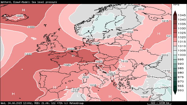 Luftdruck Europa Mittwoch