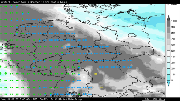 Wetter ECMWF Montag, 04.01.16, 6 UTC