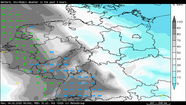 Wetter GFS Montag, 04.01.16, 6 UTC