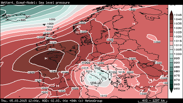 Luftdruck Donnerstag Europa