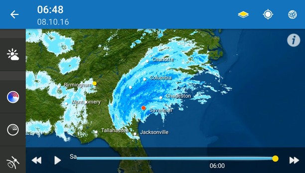 Hurricane MATTHEW Radar WeatherPro App