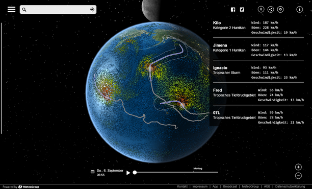 Tropenstürme Pazifik mit MeteoEarth.com