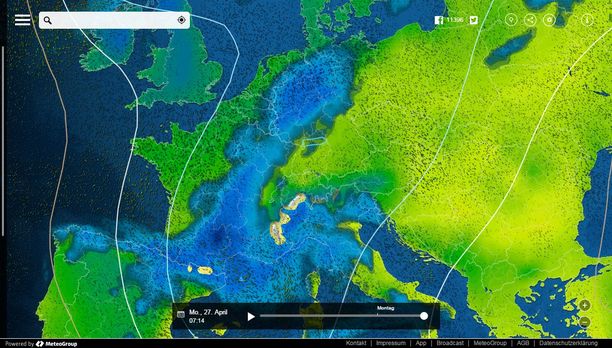 Niederschlag Europa mit MeteoEarth.com