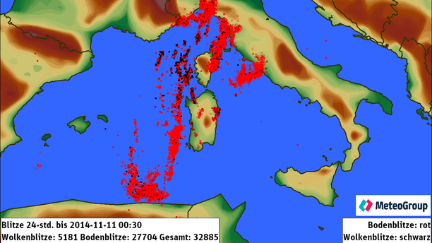 Blitzsumme 24 h, 10.11.14, zentrales Mittelmeer
