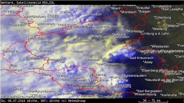 Satellitenbild vom 06.07.2014, 20 Uhr MESZ