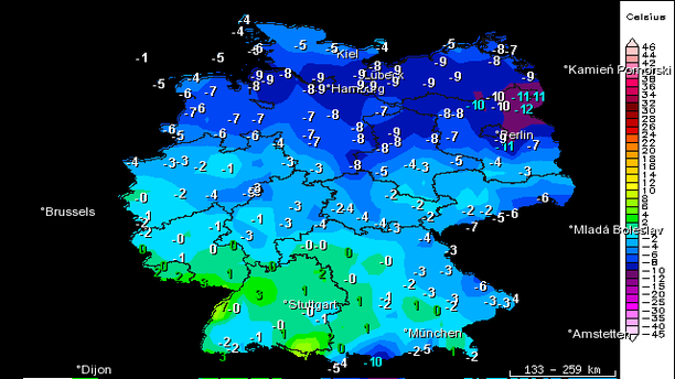 Höchsttemperaturen 19.12.2010