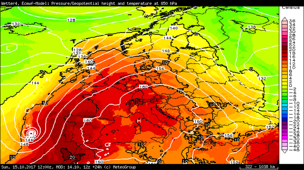 850 hPa Temperatur 