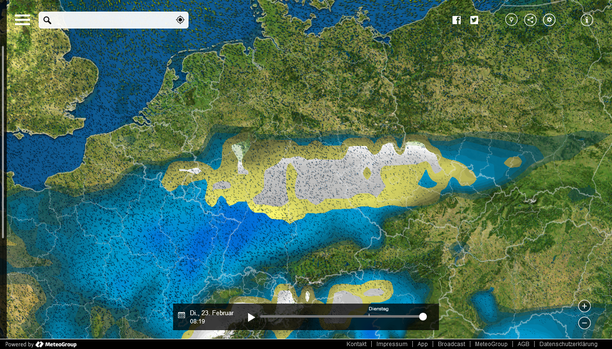 Niederschlags Dienstagmorgen MeteoEarth.com