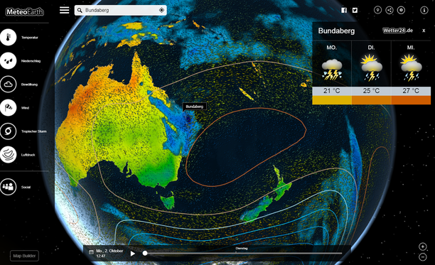 Australia weather interactive by meteoearth.com