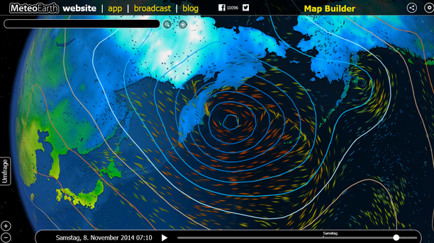 Orkantief Beringsee auf MeteoEarth.com