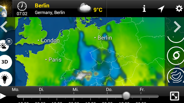 MeteoEarth App: Niederschlag Donnerstag