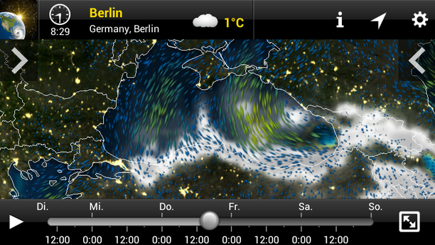 Niederschlag, Wind, Schwarzes Meer mit MeteoEarth