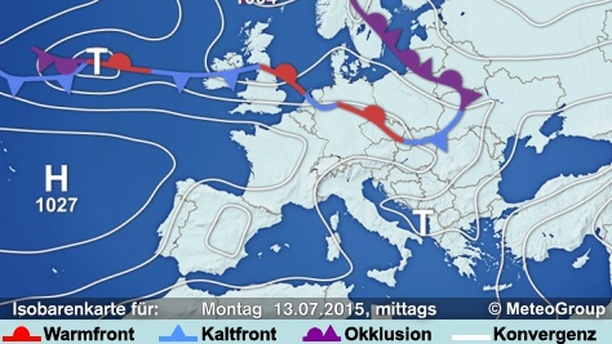 Wetterlage Montag 13.07.15