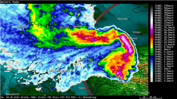 Bow Echo NRW 09.06.14, 22 Uhr MESZ