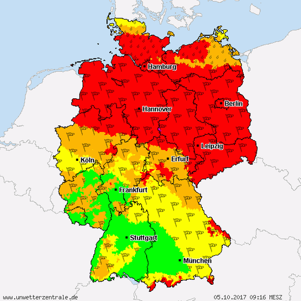 Aktuelle Warnlage 9:16 Uhr
