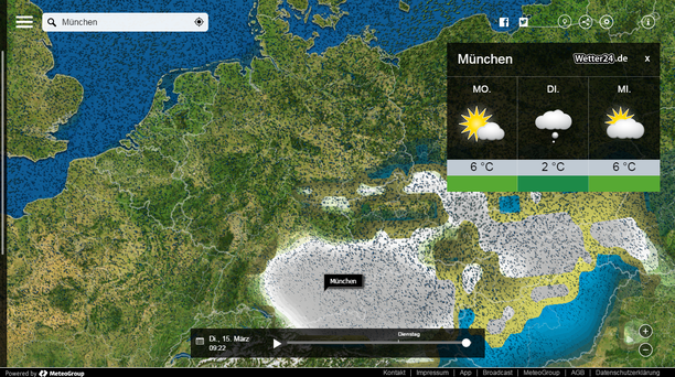 MeteoEarth.com Wetter am Dienstag
