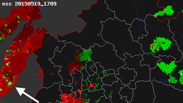 Doppler-Radar 19.05.15 19:09 Uhr