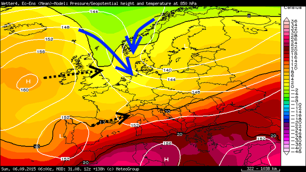 Wetterlage Europa Sonntag, 06.09.15 06 UTC