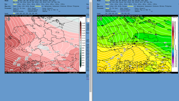 Luftdruck, Temperatur 850 hPa Samstag, 03.01.14, 22 Uhr MEZ