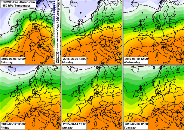 ECMWF Ensemblemittel 850 hPa