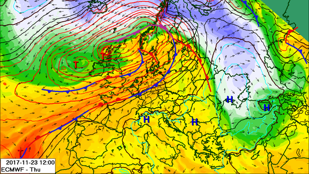 Wetterlage Donnerstag 12 UTC