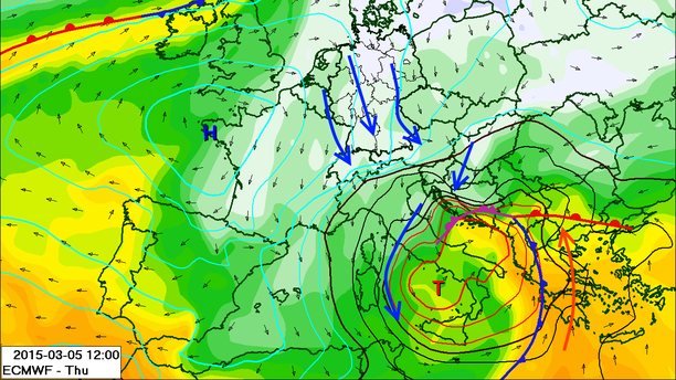Wetterlage Donnerstag 05.03.15