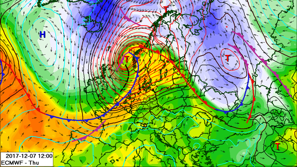 Wetterlage Donnerstag, 7.12.17