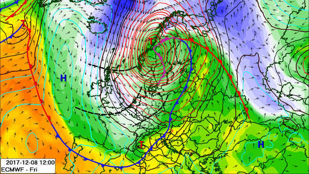 Wetterlage Freitag, 8.12.17