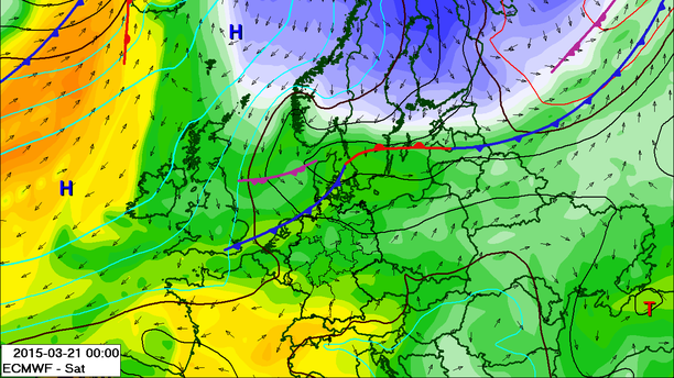 Wetterlage, Fronten, Nacht zum Samstag 
