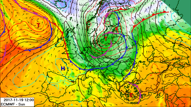 Wetterlage Sonntag 12 UTC