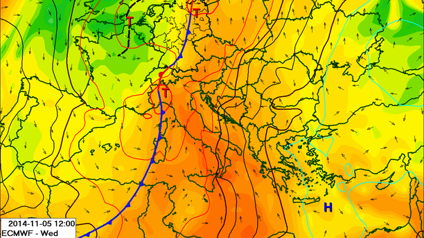 Wetterlage QENDRESA 5.11.14 Südeuropa