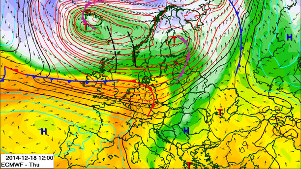 Wetterlage Donnerstag, 18.12.14