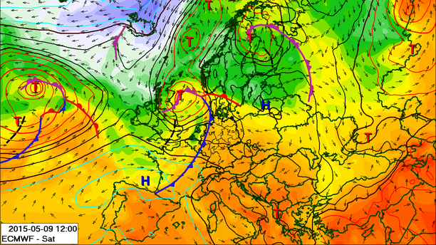 Wetterlage Samstag, 09.05.15