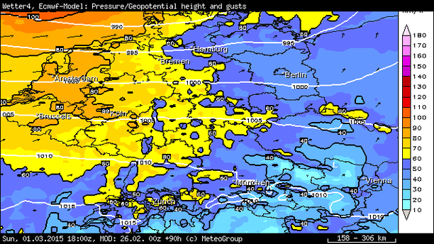 Böen 6-stündig ECMWF Sonntag, 01.03.2015, 18z