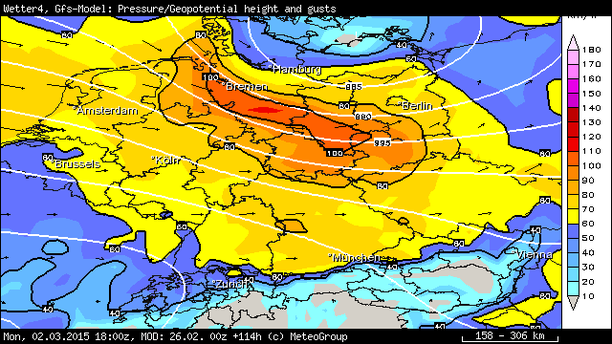 Böen 6-std. in km/h, GFS für 02.03.2015, 18z