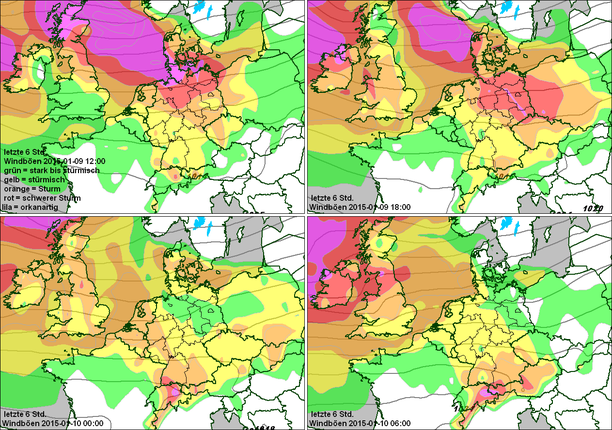 ECMWF Böen 6-stündig bis Samstag 6 UTC