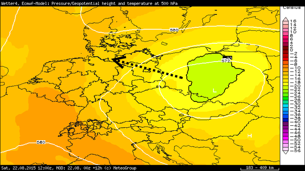 Höhentief Samstag, 22.08.15