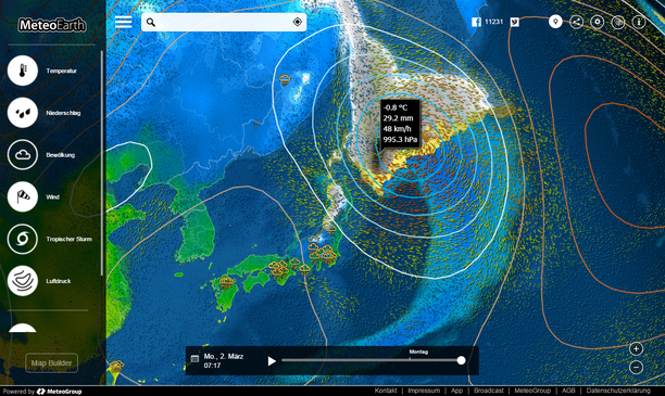 Schneesturm Japan MeteoEarth.com