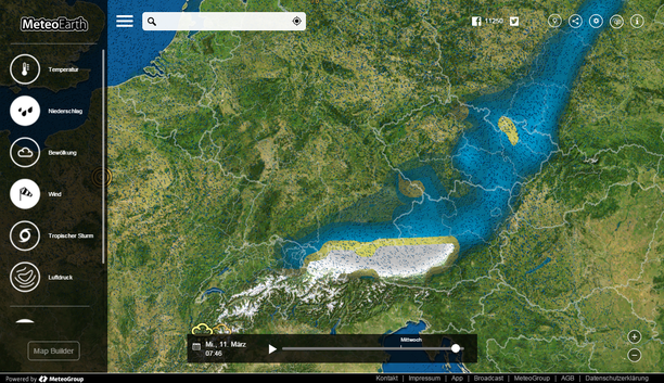MeteoEarth.com Niederschlag Mittwochmorgen