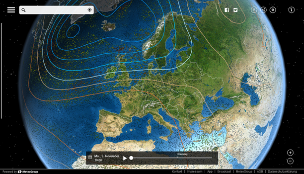 Wetterlage Europa Montag
