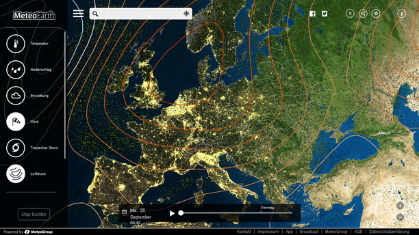 Wetterlage Montag MeteoEarth.com