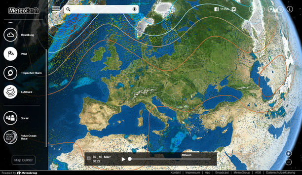 MeteoEarth.com Wetterlage Dienstag 10.03.15