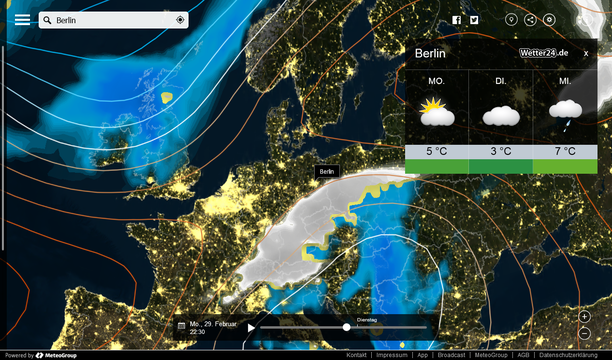 Wetter MeteoEarth.com Montag
