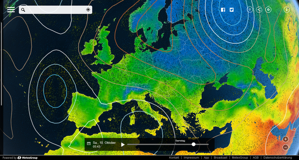 Wetterlage MeteoEarth.com