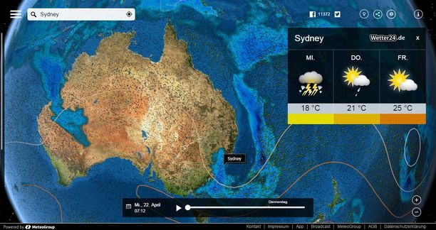 Australien East-Coast Low MeteoEarth.com