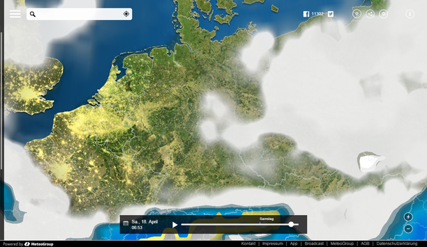 MeteoEarth.com Prognose Bewölkung Samstagmorgen 18.04.15