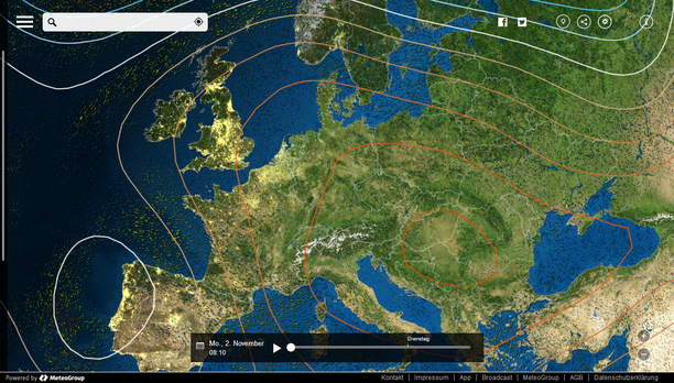 Wetterlage Montag MeteoEarth.com