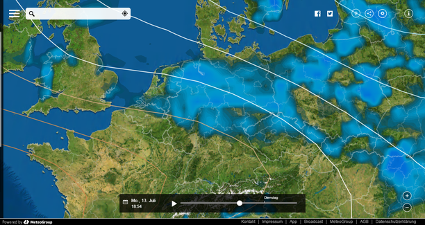 MeteoEarth.com - Bodendruck und Niederschlag