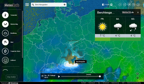 MeteoEarth.com Prognose Samstagmorgen, 28.02.15