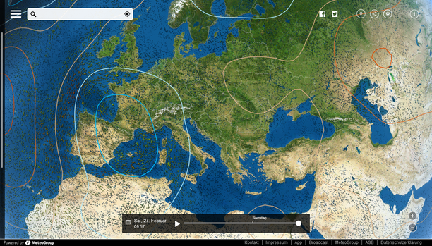 Wetterlage mit MeteoEarth.com
